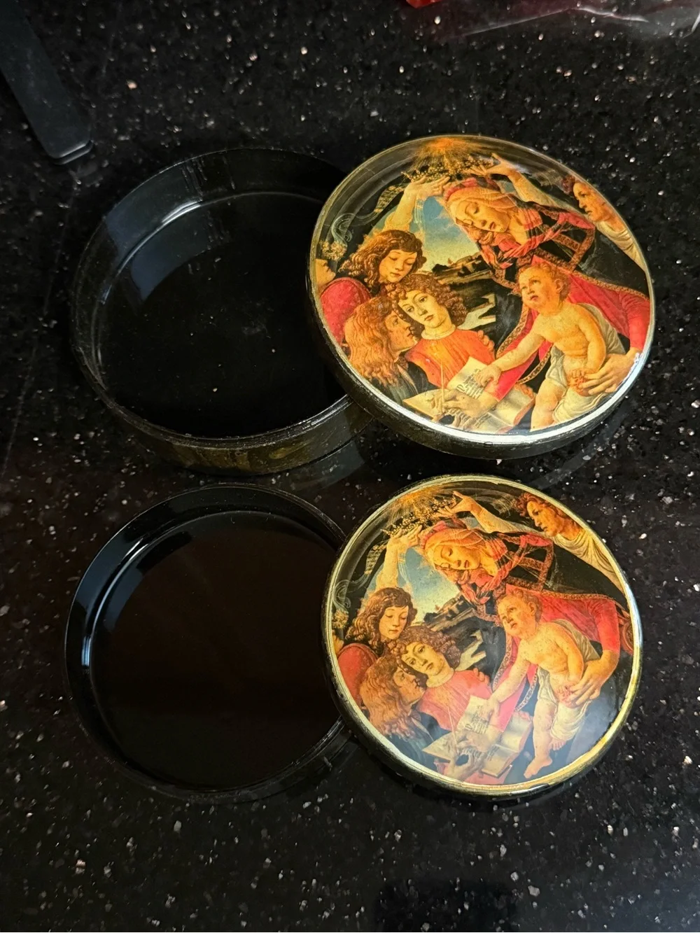 ✨ Beautiful Vintage Sandro Botticelli Art Trinket Box Set